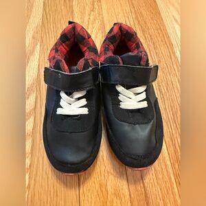 Toddler boy Black and Red Plaid Shoes